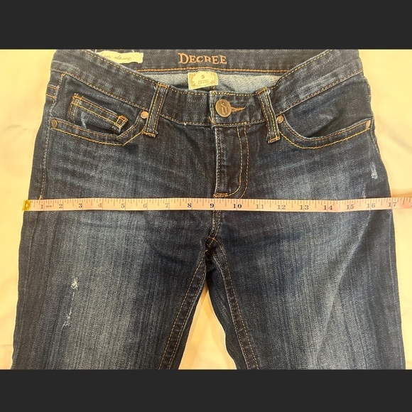 Decree Size 5 Women's Jeans Dark Blue Low-Rise Skinny Lightly Distressed - Picture 5 of 7
